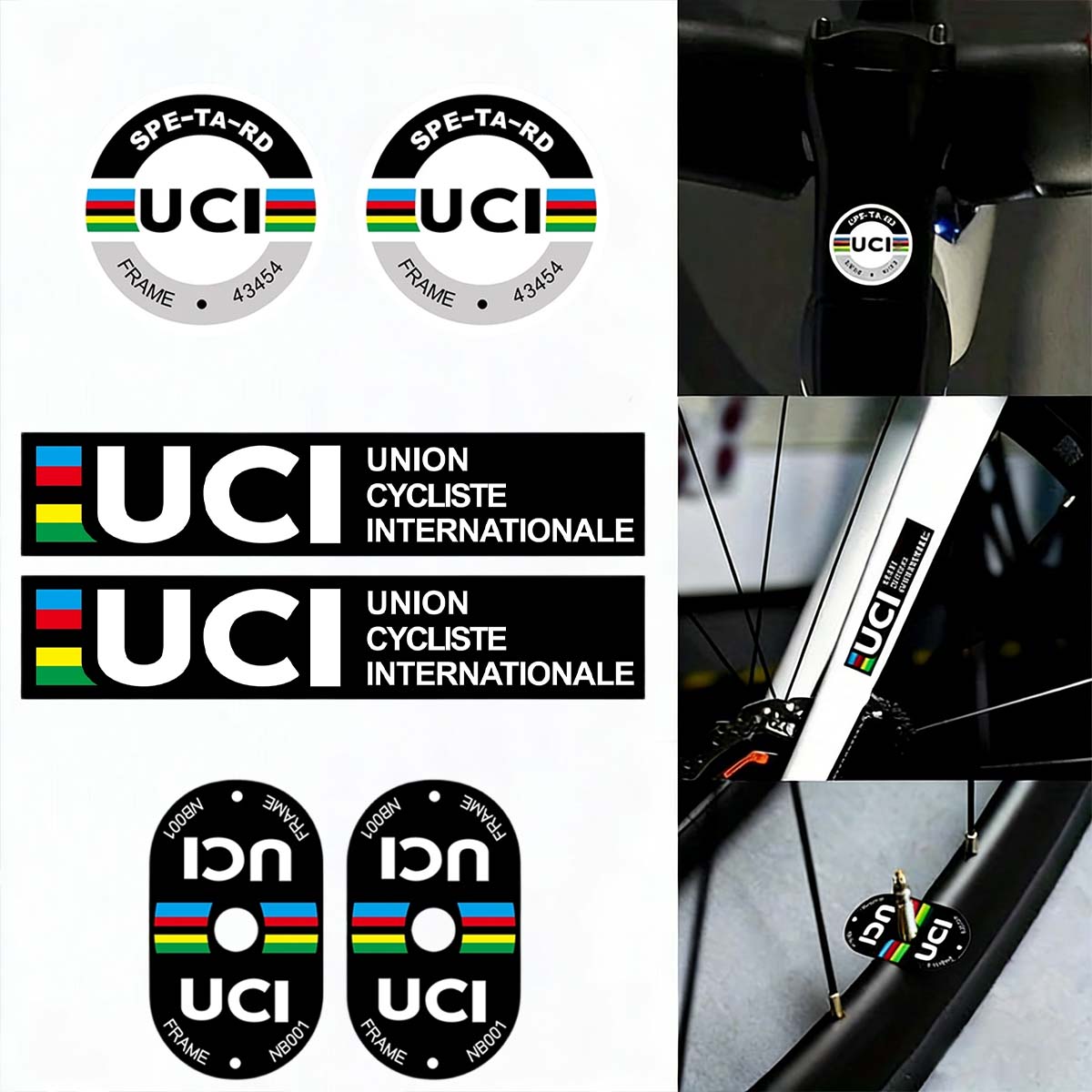 Mountain Biking Helmet - Autocollants pour cadre de vélo UCI,