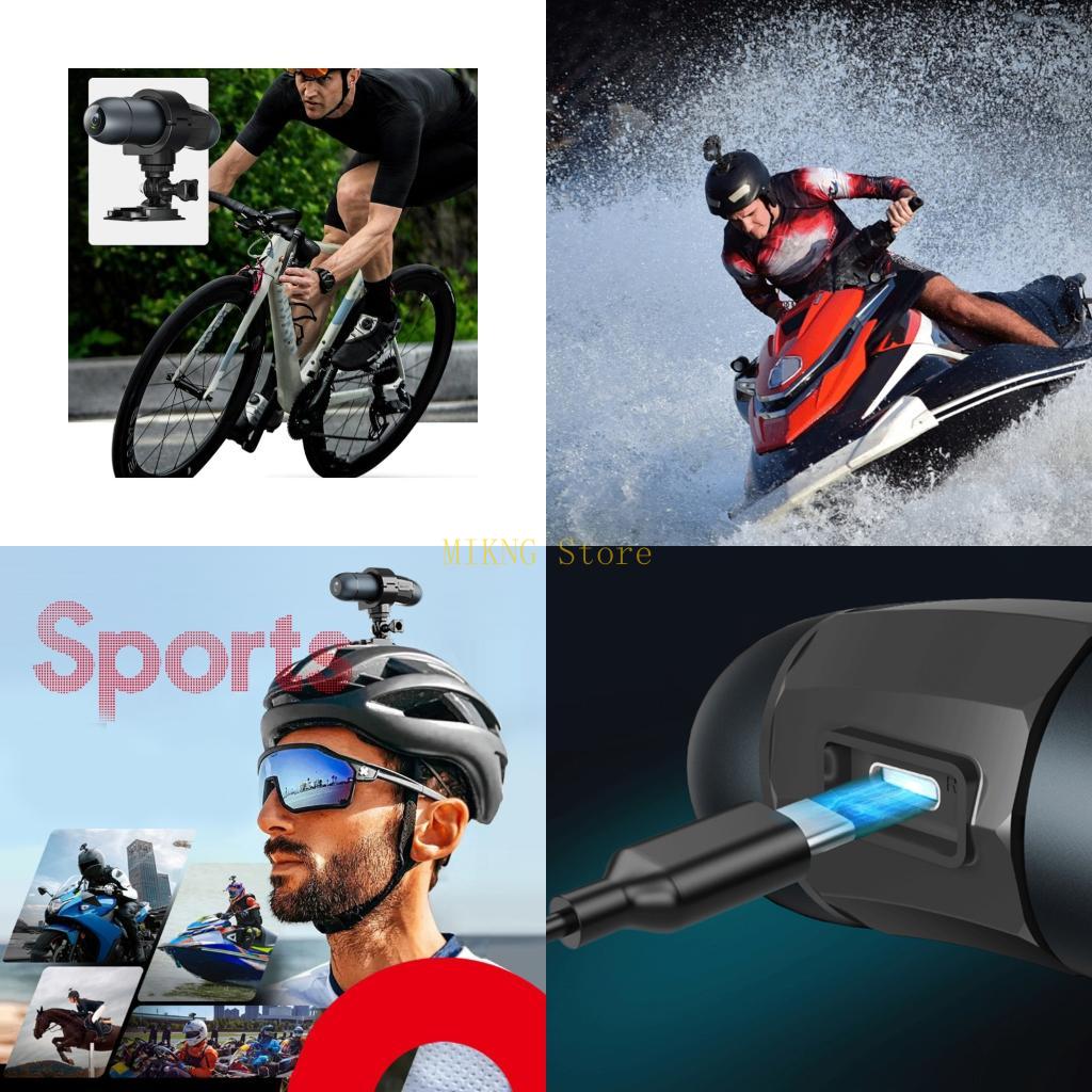 Mountain Biking Helmet - Caméra d'action extérieure 4K, Mini caméra