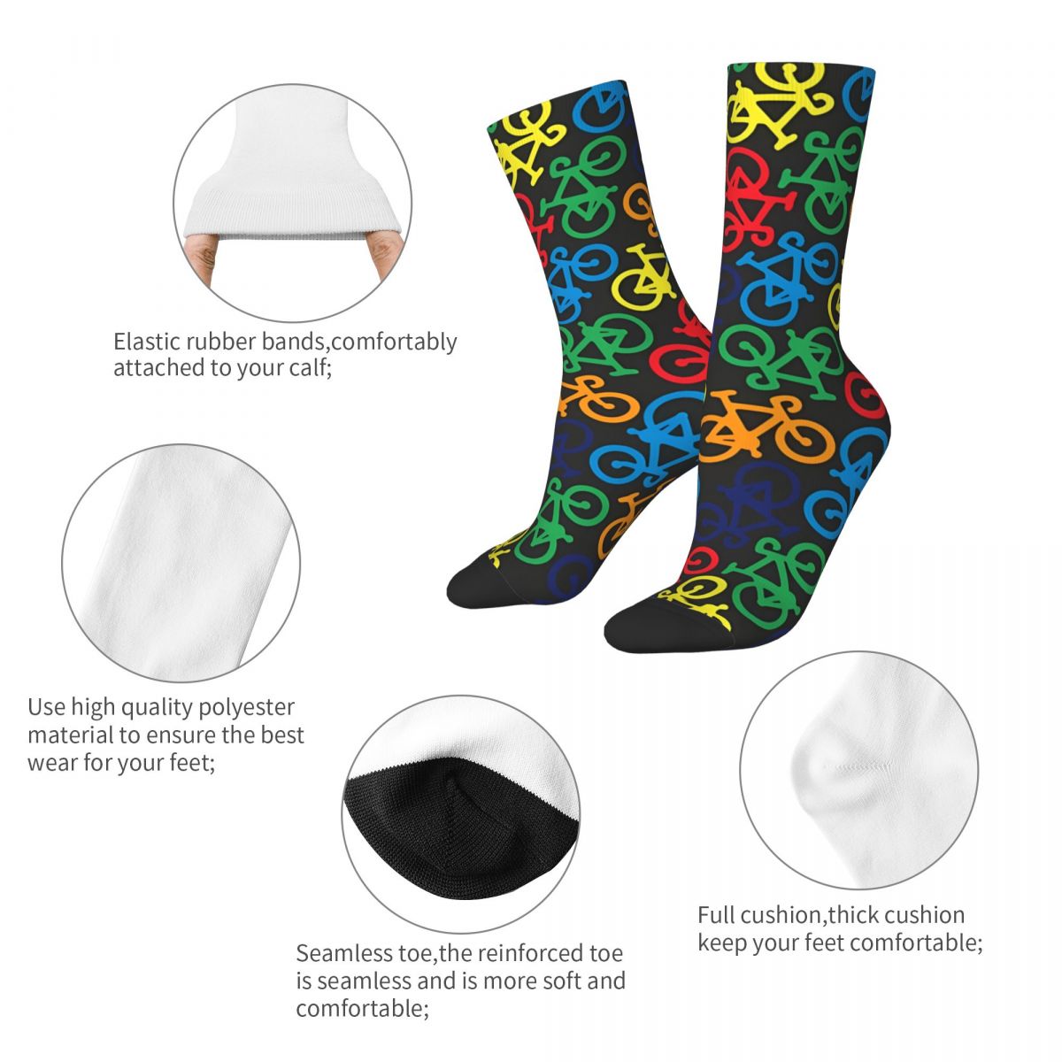 Chaussettes arc-en-ciel pour h - Mountain Biking Socks avis et prix